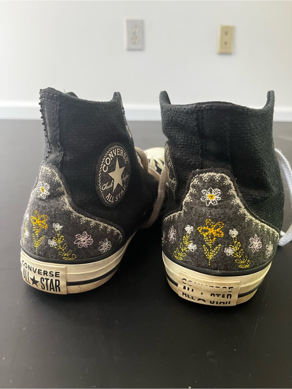 Embroidered Black Converse